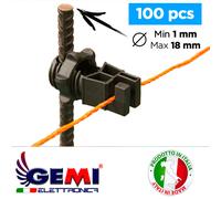 Isolatori per recinto Elettrico Pali in Ferro 100 pz recinzioni elettriche Gemi