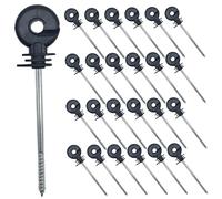 Isolatori per recinzioni elettriche per pali di legno 25 pezzi Pali per recinzioni elettriche autofilettanti per filo metallico/nastro metallico/corda/filo per per