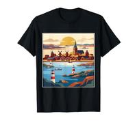 Isole Åland Finlandia Vintage retrò Costiera Arcipelago Desi Maglietta