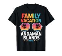 Isole Andamane India Famiglia Vacanza Retro Tramonto Maglietta