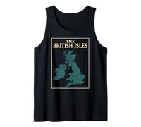 Isole britanniche Mare Irlanda Scozia Galles Inghilterra Mappa Monete Canotta