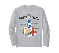 Isole britanniche Mare Irlanda Scozia Galles Inghilterra Mappa Monete Maglia a Manica