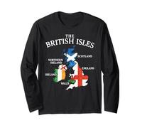 Isole britanniche Mare Irlanda Scozia Galles Inghilterra Mappa Monete Maglia a Manica