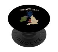 Isole britanniche Mare Irlanda Scozia Galles Inghilterra Mappa Monete PopSockets PopGrip Adesivo