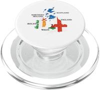Isole britanniche Mare Irlanda Scozia Galles Inghilterra Mappa Monete PopSockets PopGrip per MagSafe