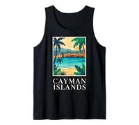 Isole Cayman Caraibi Spiaggia Costiera Retro Art Canotta