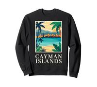 Isole Cayman Caraibi Spiaggia Costiera Retro Art Felpa