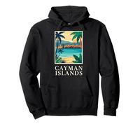 Isole Cayman Caraibi Spiaggia Costiera Retro Art Felpa con Cappuccio