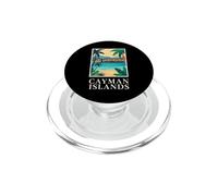 Isole Cayman Caraibi Spiaggia Costiera Retro Art PopSockets PopGrip per MagSafe