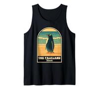 Isole Falkland Vintage Travel Design con pinguino Illustra Canotta