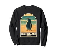 Isole Falkland Vintage Travel Design con pinguino Illustra Felpa