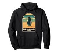 Isole Falkland Vintage Travel Design con pinguino Illustra Felpa con Cappuccio