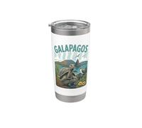 Isole Galapagos, Divertimento Animali Tropicali Fauna Selvatica e Vulcano Bicchiere termico in acciaio inox doppia parete