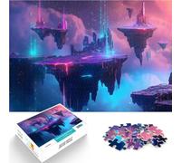 Isole galleggianti nel cielo al neon Puzzle da 1000 pezzi per adolescenti Giochi Giocattoli Regalo Regalo di compleanno, regali, arte murale 38x26cm
