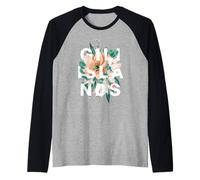 Isole Gili Disegno Floreale Isole Gili Indonesia Fiore Maglia con Maniche Raglan