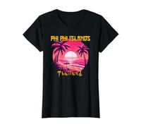 Isole Phi Phi Thailandia Maglietta con Stampa Grafica Economica, Donna, Nero, L