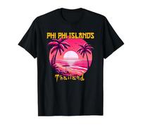 Isole Phi Phi Thailandia Maglietta con Stampa Grafica Economica, Uomo, Nero, XL