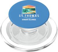 Isole Vergini americane Beach Tramonto Palm Tree St Thomas Vacation PopSockets PopGrip per MagSafe
