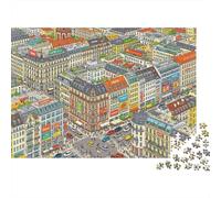 Isometric City 1000 Pezzi Jigsaw Jigsaw Puzzle Riciclabile Paper Modern Architecture Senior Jigsaw Puzzles Accessorio per Gioco di Festa Ottimo Regalo Idea for Women And Men Both 38x26cm/1000pcs