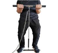 Isometric Trainer con catena regolabile, barra per esercizi in acciaio | Sistema di allenamento della forza statica con barra e base in acciaio da 50,8 cm, catena regolabile e molla in fibra di