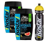Isostar Hydrate & Perform - Grapefruit - 2x400g Polvere | Pacchetto 2er + flacone originale da 1000 ml