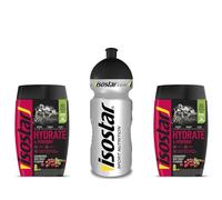 Isostar Hydrate & Perform Iso Drink - 400 g di polvere di bevanda isotonica - polvere di elettroliti per supportare le prestazioni atletiche - 2 mirtilli rossi + bottiglia da 0,5 litri