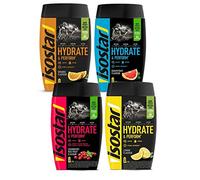 Isostar Hydrate & Perform - Isotonisches Elektrolytpulver, 4 Sorten (Grapefruit, Zitrone, Orange, Cranberry), 4×400 g