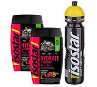 Isostar Hydrate & Perform -Red Fruits - 2x400g in polvere | Pacchetto 2er + flacone originale da 1000 ml
