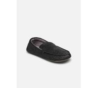 Isotoner Pantofole Mocassini da uomo ultra comode e leggere, in cotone biologico e suola in pelle, grigio antracite, 42 EU