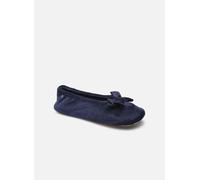 Isotoner - Ballerine Microvelours - Nœud Grosgrain W Blu - Pantofole 37 - 38 Blu