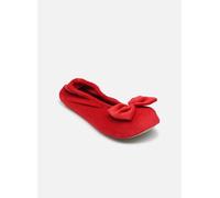 Isotoner - Ballerine Velours - Grand Nœud W Rosso - Pantofole 35 - 36 Rosso