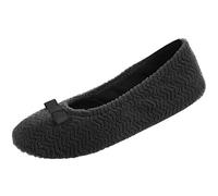 isotoner Ciabatte da donna Chevron Microterry Ballerina, Nero, 39/40 EU