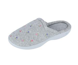 Isotoner Ciabatte da Donna Classic Terry Clog 35.5/36 EU, Heather Grey Flower, 38 EU