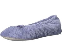 isotoner Gemma Pantofole ballerina in microspugna diamantata da donna, suola in pelle scamosciata con memory foam, comode e lavabili in lavatrice, 9.5-10.5