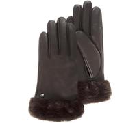 Isotoner Guanti da donna tattili in pelle di agnello pieno fiore - foderati caldi, 7.5=M, marrone, 0