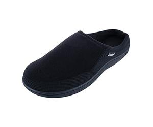 Isotoner Hoodback da uomo in microfibra e cialde Travis con pantofola in memory foam, nero, 42/44, Nero, 43/44 EU