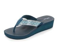 Isotoner Infradito da donna con tacco da 4 cm, ultra confortevole, EU, Anatra verde, 38 EU