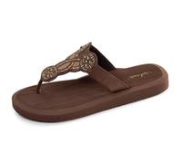 Isotoner Infradito donna molto confortevole, top sofisticato, marrone, 38 EU