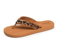 Isotoner Infradito donna sandali spiaggia estate, suole eva leggere e confortevoli, EU, Marrone Leopardo, 36 EU