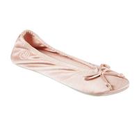 isotoner - Pantofola da donna in raso, con fiocco, suola scamosciata, (Sabbia da sera.), 39/40 EU