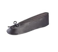 isotoner Pantofole a ballerina in raso da donna, M US, Fiocco morbido minerale, 39/40 EU