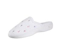 isotoner Pantofole da donna in spugna con memory foam, per interni ed esterni, comfort, Bianco smerlato, 5.5/6 UK