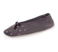 Isotoner Pantofole da donna ricamate a pois, grigio, 39/40 EU