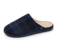 Isotoner Pantofole da uomo ultra comfort memory, Tartan Blu, 41 EU