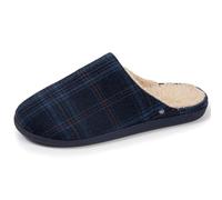 Isotoner Pantofole da uomo ultra comode e leggere, in memory foam, Tartan Blu, 41 EU