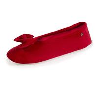 Isotoner - Pantofole donna, in velluto, con fiocco grande | Pantofola in muschio complementari per un comfort duraturo e una tenuta ottimale nella vita quotidiana.