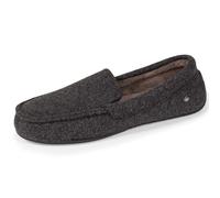 Isotoner Pantofole Mocassini Uomo Feltro, Grigio melange scuro, 44 EU