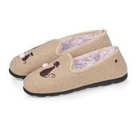 Isotoner Pantofole morbide Mocassini da donna, ultra comode e leggere, comfort tecnologia everywear, Beigechiné, 38 EU