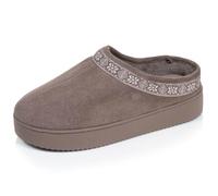 Isotoner Pantofole Mules donna suola piattaforma comfort | Pantofola Suedine muschi complementari per un comfort duraturo e una tenuta ottimale nella vita quotidiana.