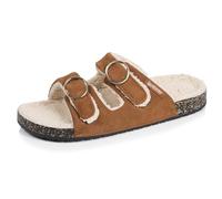 Isotoner Pantofole Pantofole da donna aperte ultra comode patch tacco, in pelle, EU, marrone, 41 EU